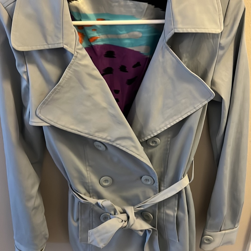 Vertigo blue/gray XS trench coat like new